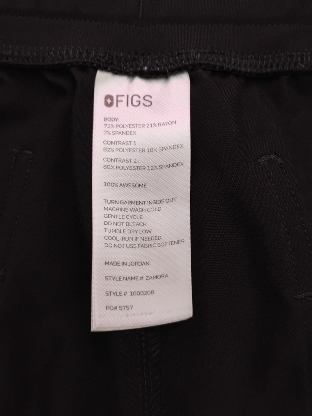 (FLAW) Figs Black Zamora Jogger - Picture 5 of 6